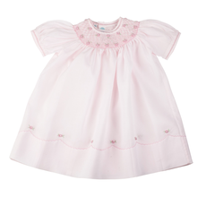 FELTMAN BROTHERS PEARL FLOWER BISHOP DRESS - PINK