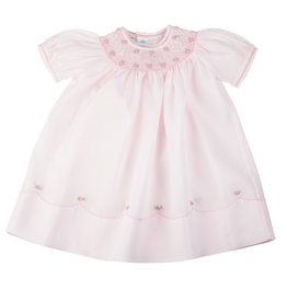 FELTMAN BROTHERS PEARL FLOWER BISHOP DRESS - PINK