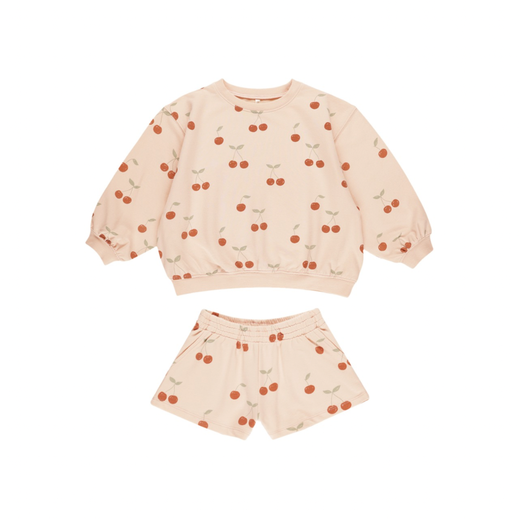 Rylee + Cru Inc. SUMMER TERRY SET || CHERRIES