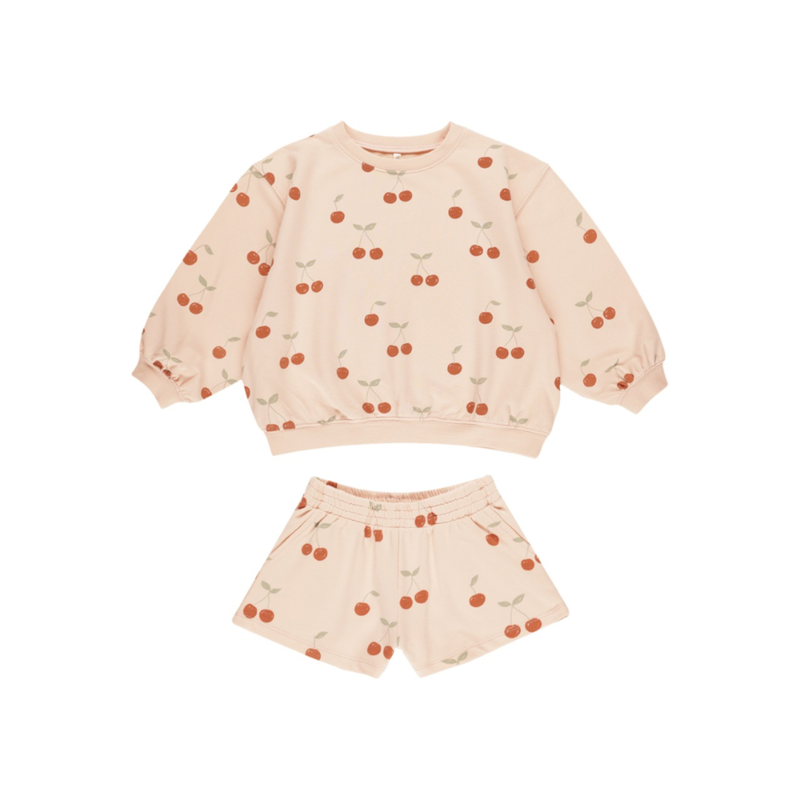 Rylee + Cru Inc. SUMMER TERRY SET || CHERRIES