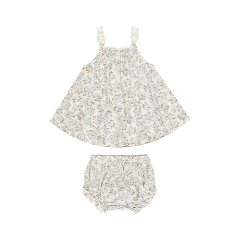 Rylee + Cru Inc. SWING TOP + BLOOMER SET || BLUE DITSY