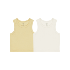 Rylee + Cru Inc. RIBBED TANK SET || YELLOW, IVORY