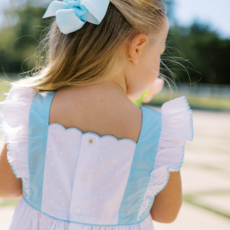THE PROPER PEONY POSY WHITE SWISS PINAFORE