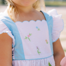 THE PROPER PEONY POSY WHITE SWISS PINAFORE