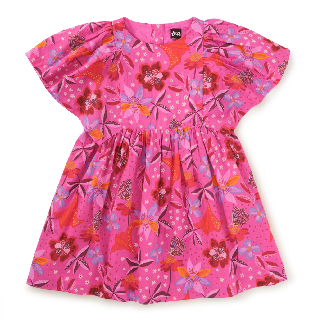 BUTTERFLY SLEEVE TWIRL DRESS