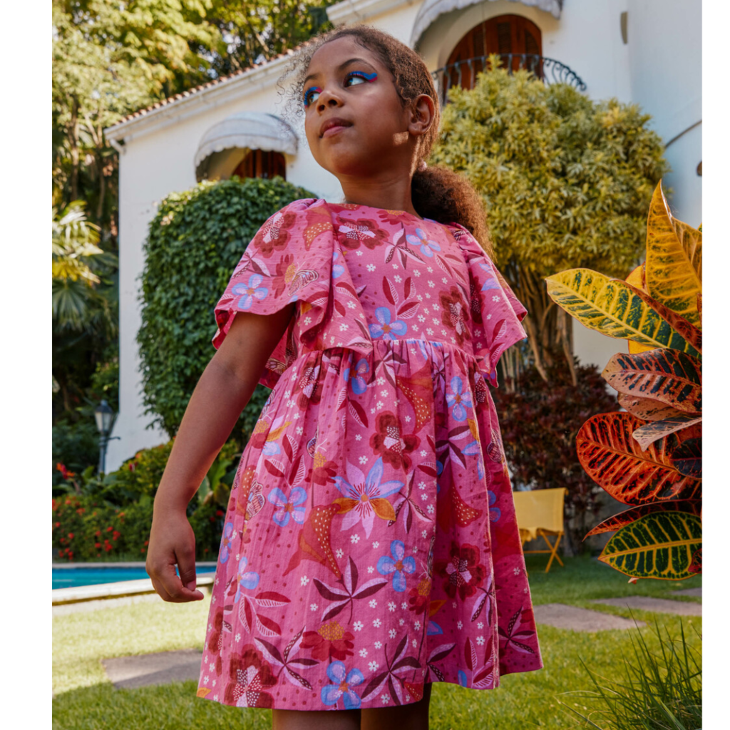 BUTTERFLY SLEEVE TWIRL DRESS