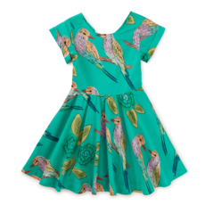 BUTTON BACK SKIRTED DRESS