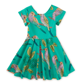 BUTTON BACK SKIRTED DRESS