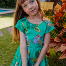 BUTTON BACK SKIRTED DRESS
