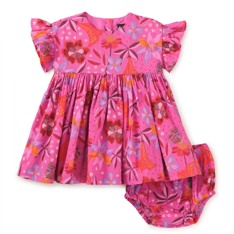 RUFFLE SLEEVE BABY DRESS SET