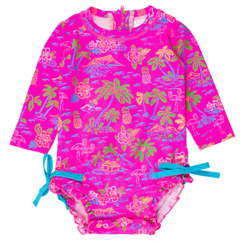 RuffleButts + RuggedButts Long Sleeve One Piece Rash Guard