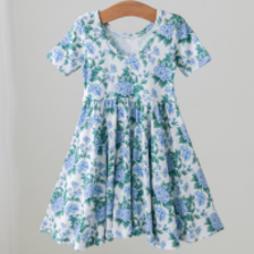 NOLA TAWK HYDRANGEA HEAVEN COTTON TWIRL DRESS