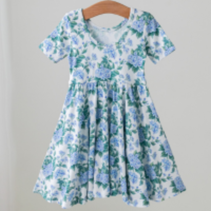 NOLA TAWK HYDRANGEA HEAVEN COTTON TWIRL DRESS