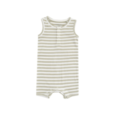 ANGEL DEAR Stripe Sage Sleeveless Shortie Romper