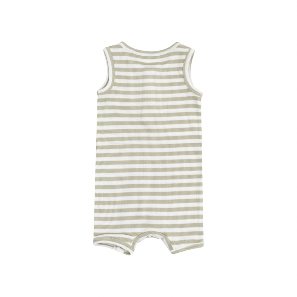 ANGEL DEAR Stripe Sage Sleeveless Shortie Romper