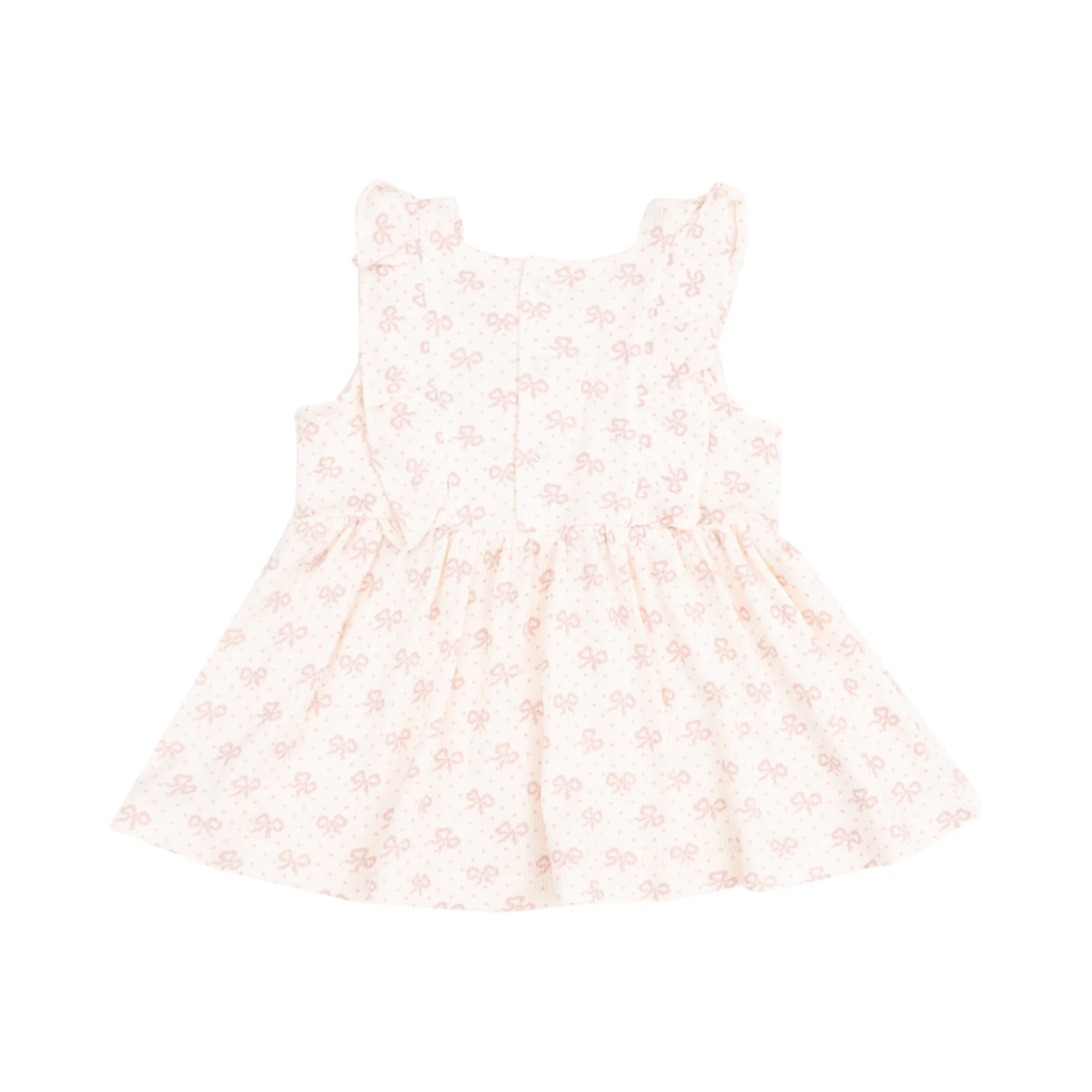 ANGEL DEAR Vintage Mini Bows Square Neck Ruffle Tank and Bike Short