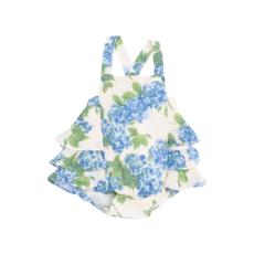 ANGEL DEAR Watercolor Hydrangeas ruffle Sunsuit