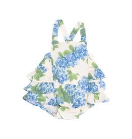 ANGEL DEAR Watercolor Hydrangeas ruffle Sunsuit