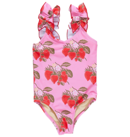 PINK CHICKEN girls via suit - pink wild strawberries