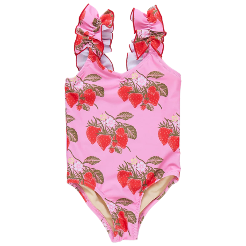 PINK CHICKEN girls via suit - pink wild strawberries