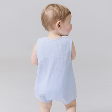 PINK CHICKEN baby boys noah jumper- color block seersucker