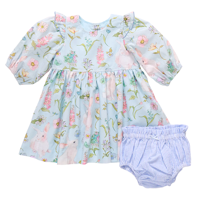 PINK CHICKEN baby girls brooke dress set - botanical bunnies