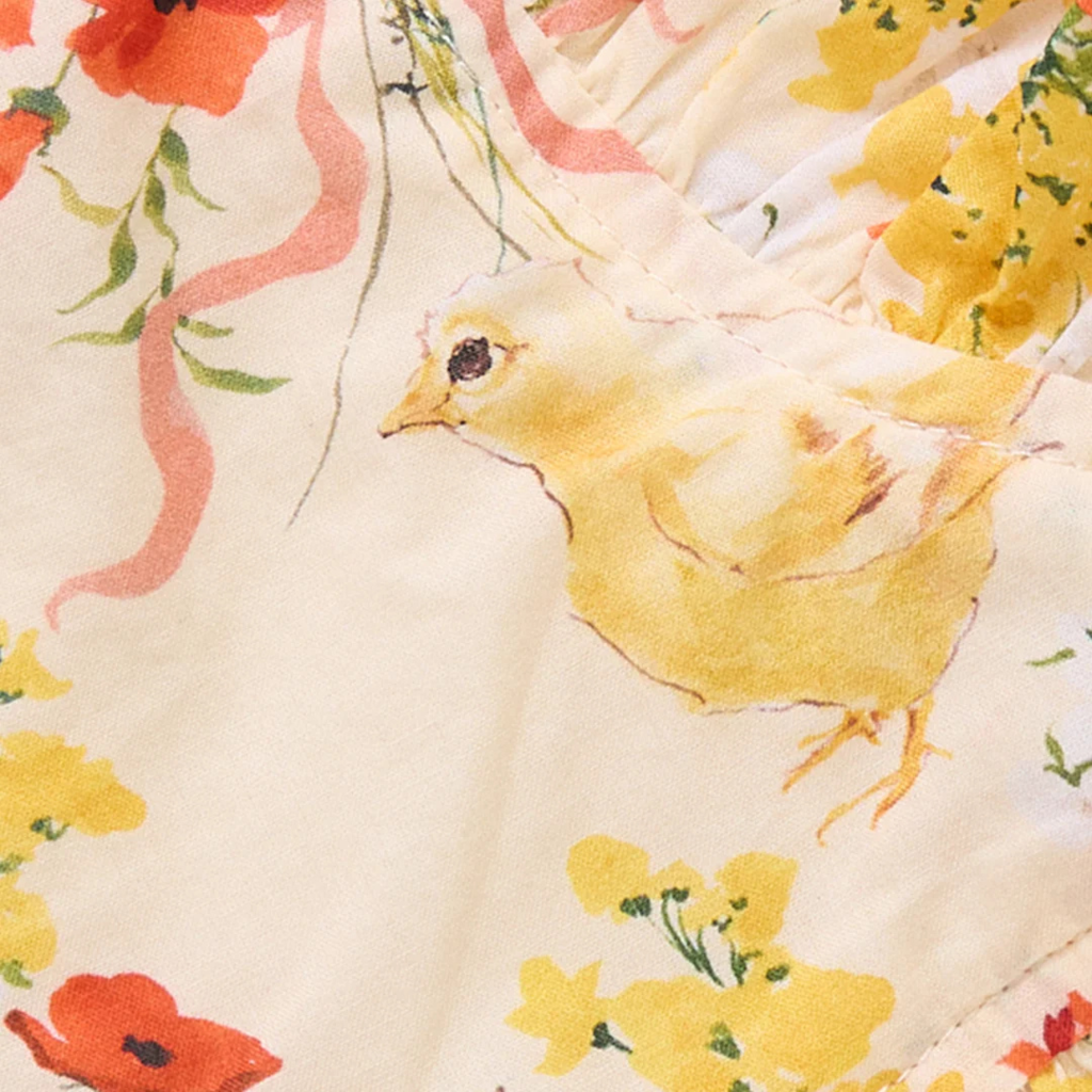 PINK CHICKEN girls jennifer dress - yellow chicks