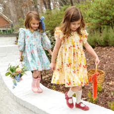PINK CHICKEN girls jennifer dress - yellow chicks