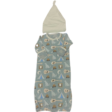KICKEE PANTS LAYETTE GOWN CONVERTER & SINGLE HAT SET JADE CAMPFIRE