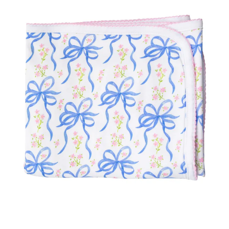 THE PROPER PEONY BLOSSOM BOW RECEIVING BLANKET