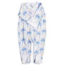 THE PROPER PEONY BLOSSOM BOW ZIP FOOTIE