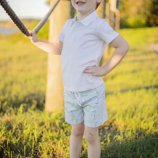 THE PROPER PEONY PIMA SOLIDS WHITE POLO/MARINER BOY SHORTS
