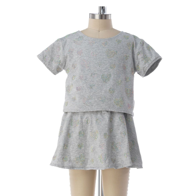 ROCKWILDE GIRLS BAHAYA SHORT SLEEVE TOP W/SKORT
