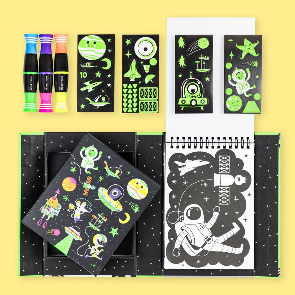 TIGER TRIBE NEON COLOURING SET-OUTER SPACE