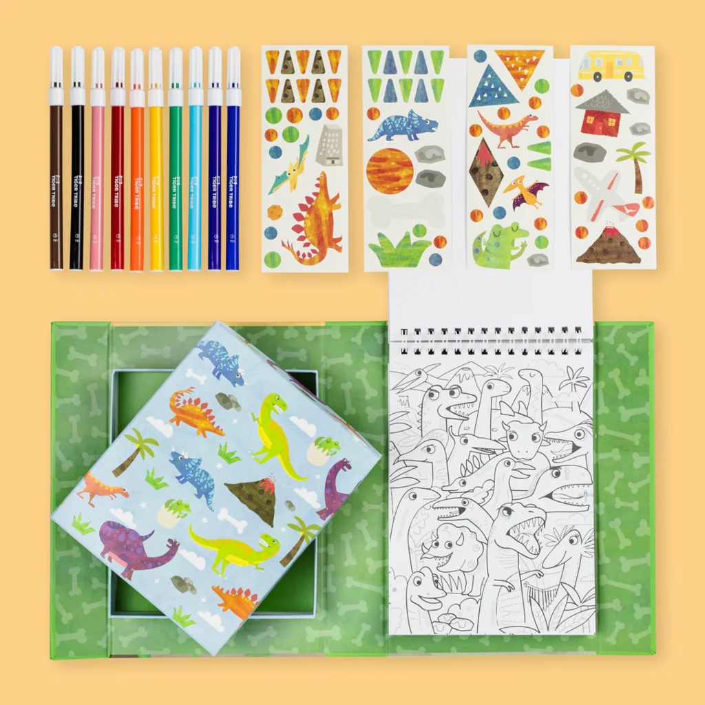 TIGER TRIBE COLOURING SET-DINOSAUR