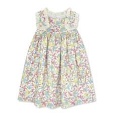 LULLABY SET FRANCES FLAP DRESS-BELLFLOWER BLOSSOM BTTERCUP STRIPE