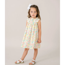 LULLABY SET FRANCES FLAP DRESS-BELLFLOWER BLOSSOM BTTERCUP STRIPE