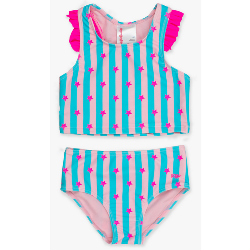 RuffleButts + RuggedButts Girls Racerback Flutter Tankini