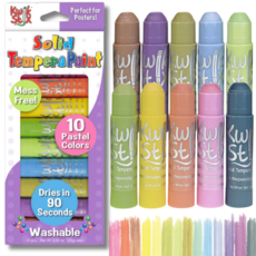 THE PENCIL GRIP, INC KWIK STIX TEMPERA PAINT 10g  SET 10 PASTEL COLORS