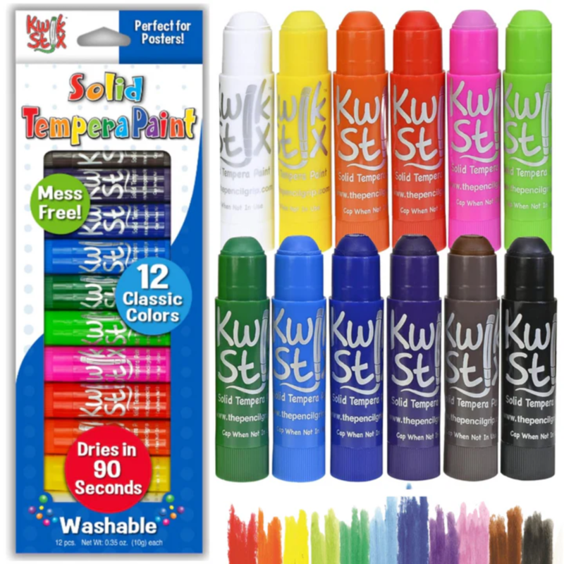 THE PENCIL GRIP, INC KWIK STIX TEMPERA PAINT10 gm SET 12 PRIMARY COLORS