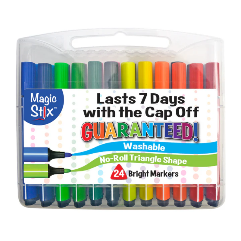 THE PENCIL GRIP, INC MAGIC STIX TRIANGULAR MARKER 24 CLR SET