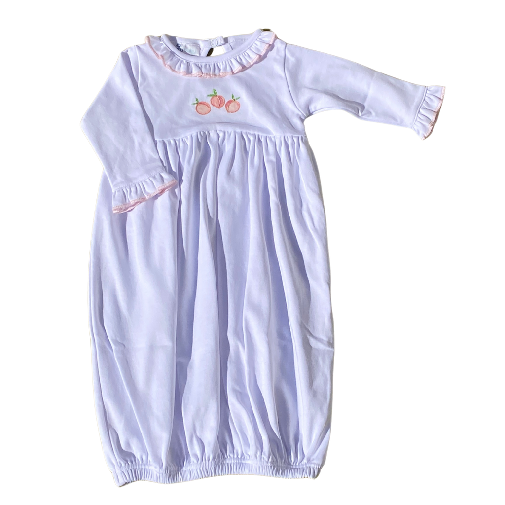 MAGNOLIA BABY SUMMER PEACHES EMB GATHERED GOWN