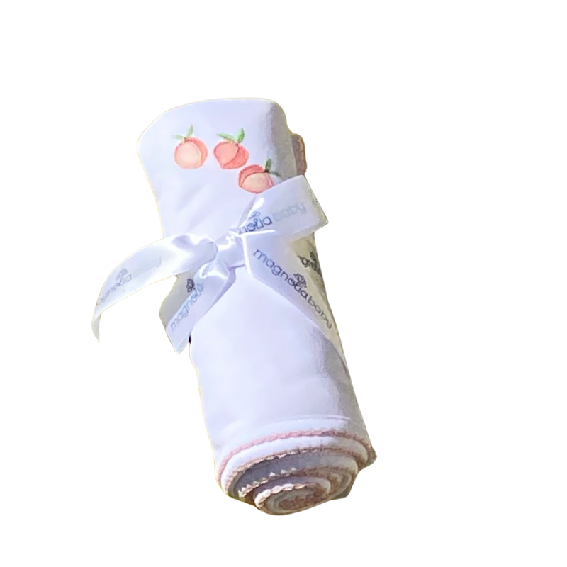 MAGNOLIA BABY SUMMER PEACHES EMB RECEIVING BLANKET
