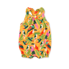 CROSS-BACK BABY ROMPER-WILD BIRDS