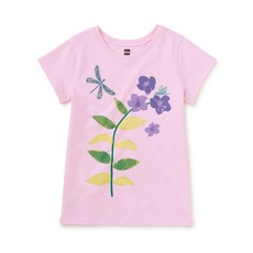 DRAGONFLY FLORAL GRAPHIC TEE-PINK LADY