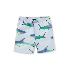 MID-LENGTH SWIM TRUNKS-PAINTED SHARKS