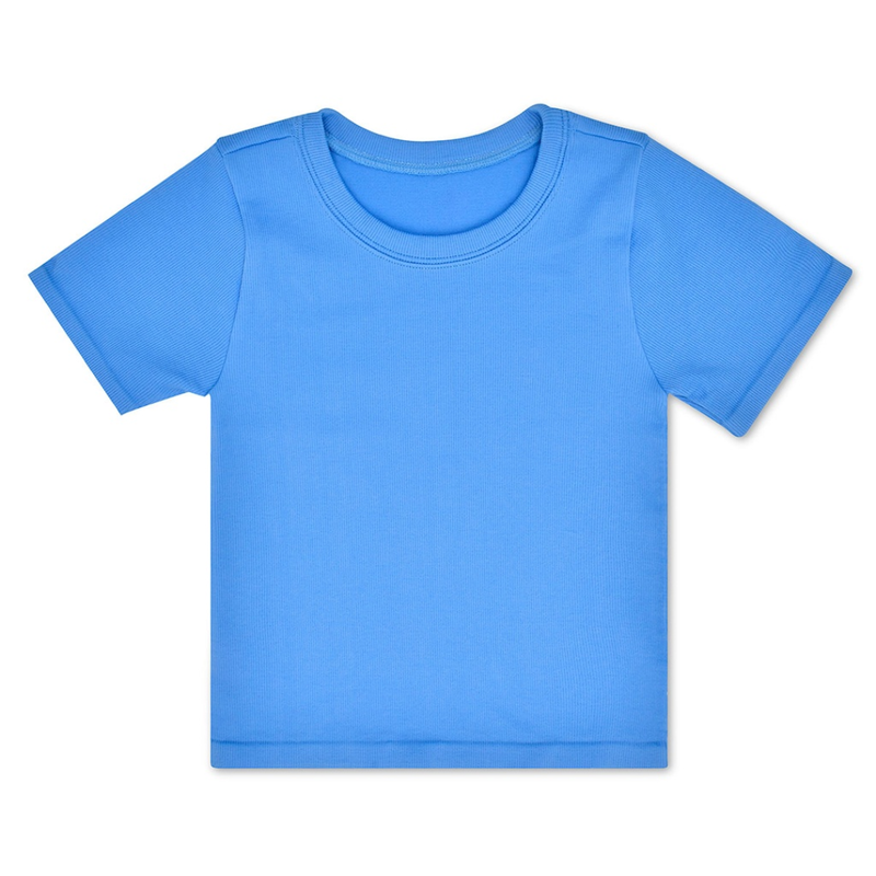 ISCREAM BRIGHT BLUE RIBBED SS SHIRT