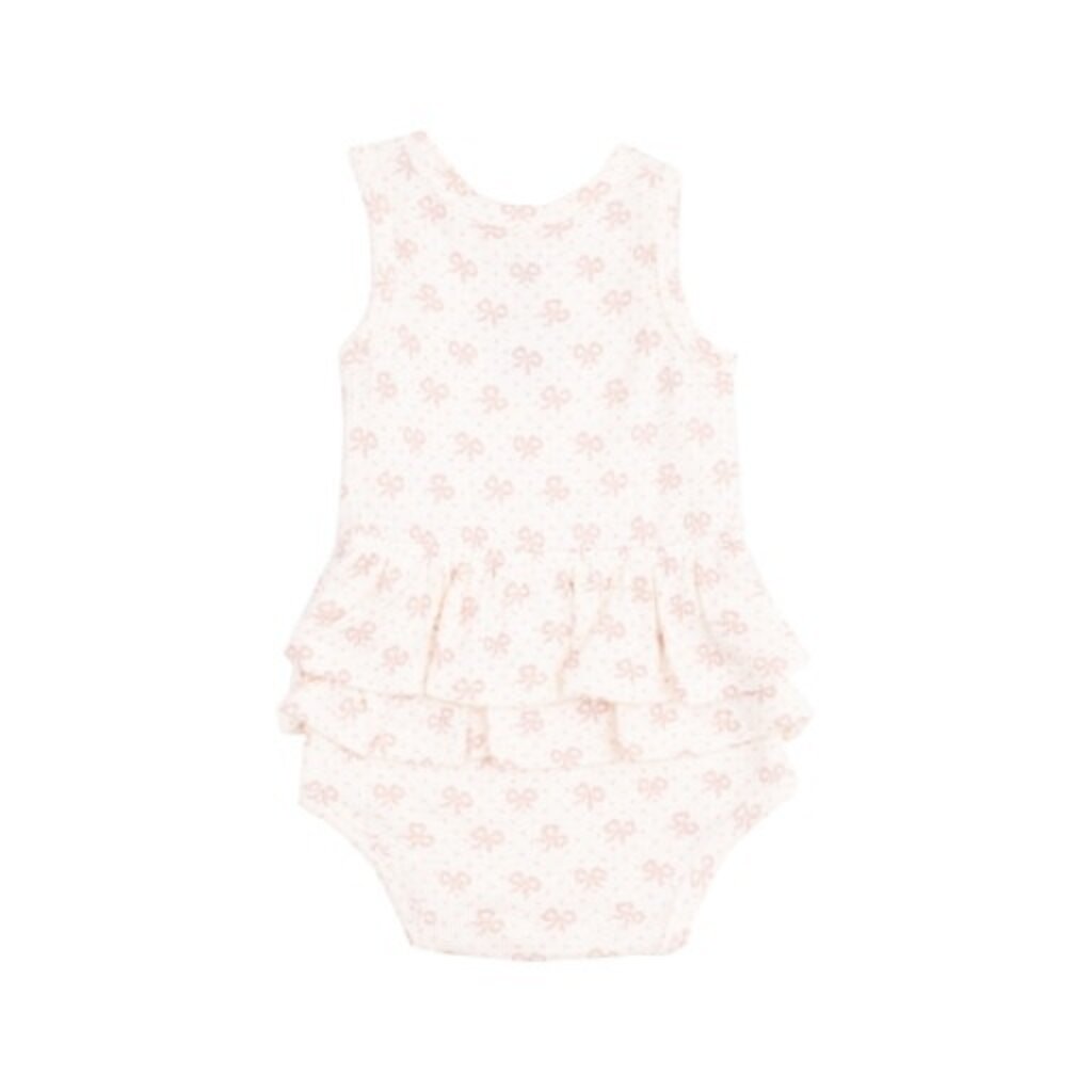ANGEL DEAR Vintage Mini Bows Ruffle Tank Bubble