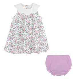 BABY CLUB CHIC blush floral dress w/collar