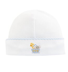 BABY CLUB CHIC noah's ark - blue round hat w/crochet trim